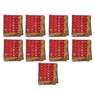Kaku Fancy Dresses Mata Ki Chunari  Puja Chunri  Kanya Pujan Navratri Puja Patka Mata Lal Chunni  Embroidered