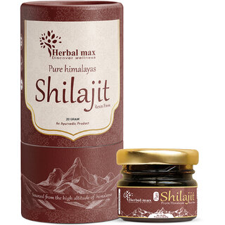 Herbal max Shilajithh Resin Natural Performance  Wellness Booster for Men and Women - 20gm