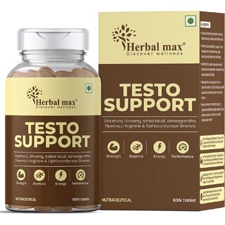 Herbal Max Testo Booster Capsules Performance  General Wellness- 800mg (60 Capsule)