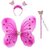 Kaku Fancy Dresses Magenta Skirt With Butterfly Wings For Kids / Bobra Toddler Fancy Dress - Magenta, For Girls