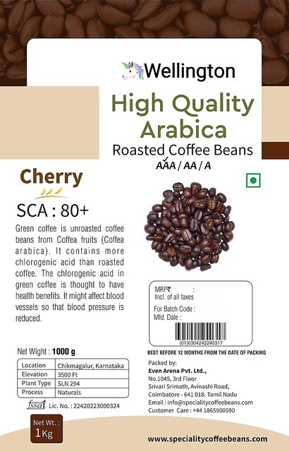 Buy Roasted Arabica-Cherry AAA Coffee Beans Online - Get 18% Off