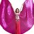 Kaku Fancy Dresses Shining Isis Belly Dance Wings Pink Pack of 1 with Stick For 360 Degree Dancing Wings