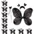 Kaku Fancy Dresses Black Butterfly Wings with Hairband and Wand Stick For Girls - Pack of 10
