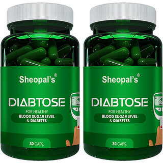 Sheopal's Diabtose Diabetes Capsule  Insulux Capsule  Diabetic Care Pack of 2 (30 Capsules Each)