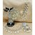 Pachi Kundan Precious Cream Pearls Jhumka Earrings with Kaan Chain Tikkka Set