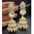 White CZ Monalisa Stones with Precious Pearls Long Jhumki Earrings Set