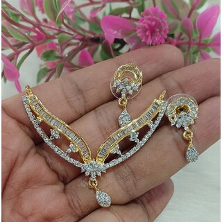 Premium Quality Designer Beautiful Everyday Wear CZ Choki Mangalsutra Earrings Set