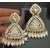 Pachi Kundan Precious Pearls Bandhai Beautiful Chandbali Earrings Set