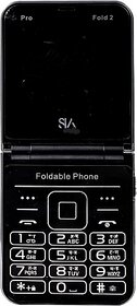 Sia Pro Fold 2 (Dual Sim, 6.1 Cm (2.4 Inch) Display, 2000 Mah Battery, Blue, Black)