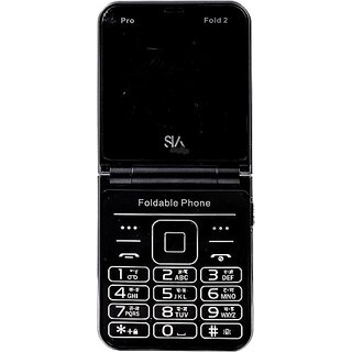 Sia Pro Fold 2 (Dual Sim, 6.1 Cm (2.4 Inch) Display, 2000 Mah Battery, Blue, Black)