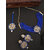 Royal Blue Crystal Kundan Full Length 4pc Bridal Choker Jewellery Set