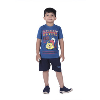 Kid Kupboard Cotton Boys T-Shirt, Blue, Half-Sleeves, 6-7 Years KIDS6310