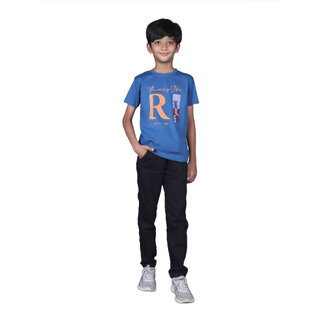 Kid Kupboard Cotton Boys T-Shirt, Blue, Half-Sleeves, 7-8 Years KIDS6314