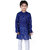 Kid Kupboard Cotton Boys Kurta and Pyjama Set, Blue and White, Full-Sleeves, 7-8 Years KIDS6291
