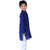 Kid Kupboard Cotton Boys Kurta and Pyjama Set, Blue and White, Full-Sleeves, 7-8 Years KIDS6291