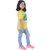 Kid Kupboard Cotton Girls T-Shirt, Yellow, Half-Sleeves, 7-8 Years KIDS6340