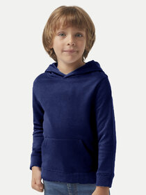 Boys Solid Navy Hooded Sweatshirt
