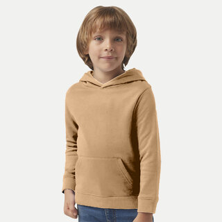 Boys Solid Light Peach Hooded Sweatshirt