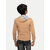 Boys Solid Camel Zipper Hoodies