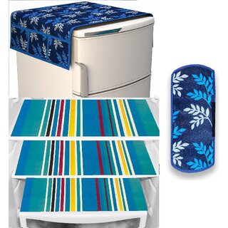 REVEXO Polyester Floral Pattern Fridge Covers