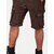 Men Dark Brown Carduroy Cargo Cargo Shorts
