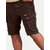 Men Dark Brown Carduroy Cargo Cargo Shorts