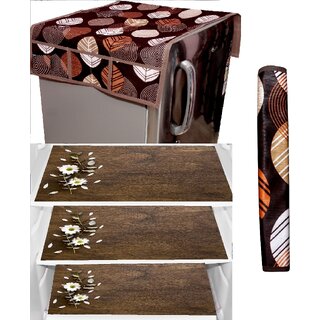 REVEXO Plastic Floral Pattern Fridge Covers