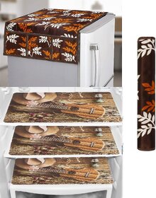REVEXO Polyester Floral Pattern Fridge Covers