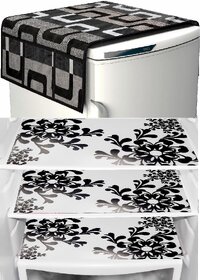REVEXO Polyester Floral Pattern Fridge Covers
