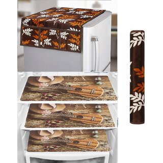 REVEXO Polyester Floral Pattern Fridge Covers