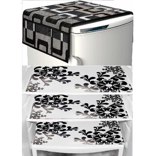 REVEXO Polyester Floral Pattern Fridge Covers