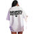 REVEXO Typography Cotton Blend White Color T-Shirt For Women