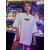 REVEXO Typography Cotton Blend White Color T-Shirt For Women