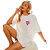 REVEXO Typography Cotton Blend White Color T-Shirt For Women