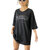 REVEXO Typography Cotton Blend Black Color T-Shirt For Women