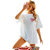 REVEXO Solid Cotton Blend White Color T-Shirt For Women