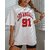 REVEXO Typography Cotton Blend White Color T-Shirt For Women