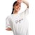 REVEXO Typography Cotton Blend White Color T-Shirt For Women