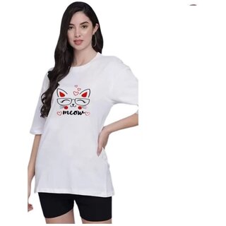 REVEXO Solid Cotton Blend Multicolor Color T-Shirt For Women