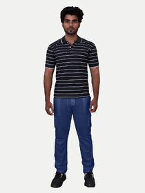 Mens Navy Solid Stylish Cargo Pants