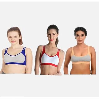 (Pack of 3) Lambency Women Multicolor Non Padded T-shirt Bra