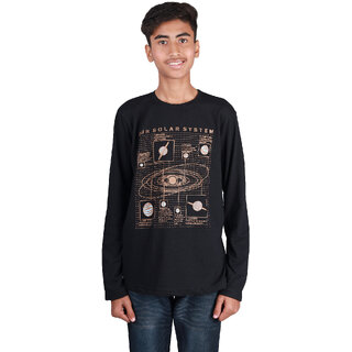 Kid Kupboard Cotton Boys Sweatshirt, Black, Full-Sleeves, 9-10 Years KIDS6349