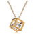 Cubic Square with Crystal inside Gold Plated Necklace