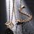Cubic Square with Crystal inside Gold Plated Necklace