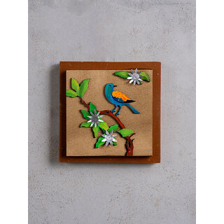 Blue Bird With Flower