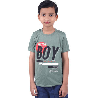 Kid Kupboard Cotton Boys T-Shirt, Grey, Half-Sleeves, 6-7 Years KIDS6368