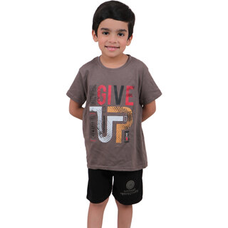 Kid Kupboard Cotton Boys T-Shirt, Bright Purple, Half-Sleeves, 5-6 Years KIDS6370