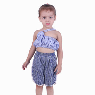 Kid Kupboard Cotton Baby Girls Top, Blue, Sleeveless, 3-4 Years KIDS6378