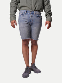 Men Faded blue Distressed Denim Shorts