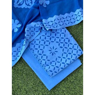 Applique Cotton Dress Material Suit Set